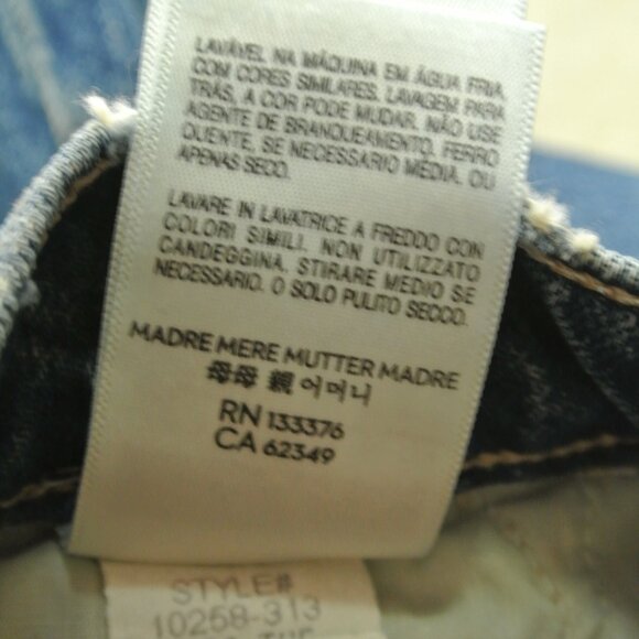 MOTHER Blue Distressed Wide Leg Jeans - Picture 16 of 16